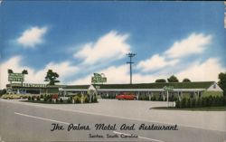 The Palms Motel and Restaurant, Santee, SC Postcard