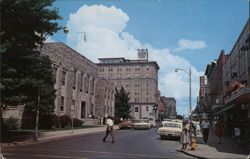 Downtown Beckley, Raleigh County Court House Postcard