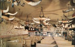 Hickory House Restaurant Bull Horn Decor, Sacramento, CA Postcard
