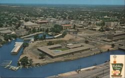 Aerial View of Holiday Inn, Stockton, CA Postcard