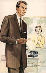Custom Tailored Suits Advertisement Postcard