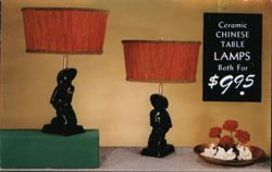 Lawson's Jewelers Chinese Modern Ceramic Lamps Postcard