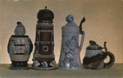 Four German Beer Steins from the Schwartz Collection Postcard