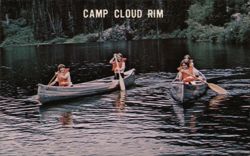 Girl Scouts Canoeing, Camp Cloud Rim, Utah Postcard