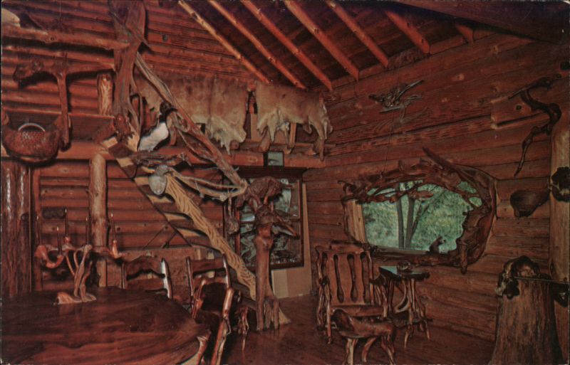 Interior of the Log Cabin, Shrine of the Pines Baldwin Michigan