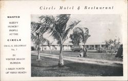 Circle Motel & Restaurant, Winter Beach, FL Postcard