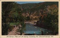 Hot Springs Lodge and Hot Springs Swimming Pool, Glenwood Springs Postcard
