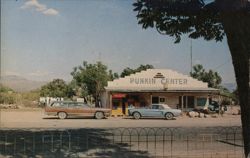 Punkin Center General Store with Classic Cars Postcard