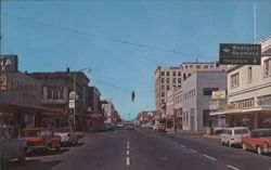 Downtown Street Scene, Aberdeen, Washington Postcard