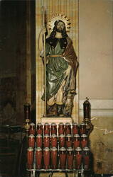 Statue of St. Rocco at St. Rocco's Church Postcard