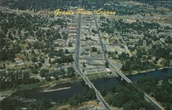 Aerial View of Grants Pass, Oregon Postcard