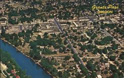 Aerial View of Grants Pass, Oregon Postcard