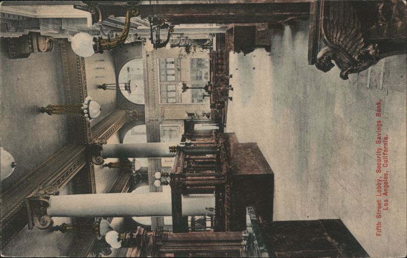 Fifth Street Lobby, Security Savings Bank, Los Angeles California