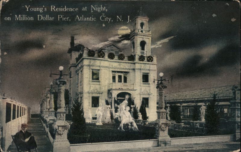 Young's Residence at Night, on Million Dollar Pier Atlantic City New Jersey