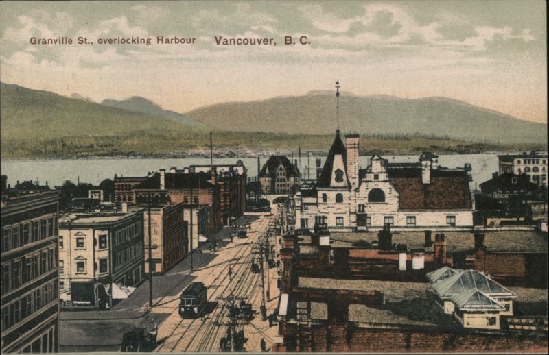 Granville St., overlooking Harbour, Vancouver, B.C. BC Canada