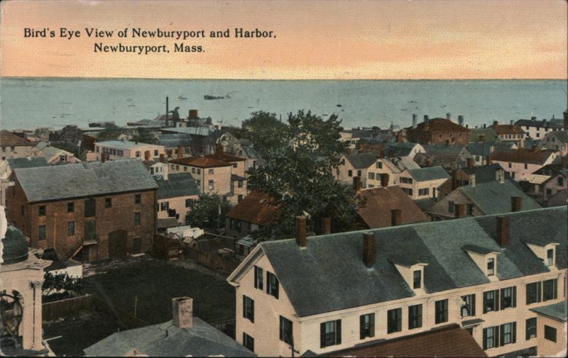 Bird's Eye View of Newburyport and Harbor Massachusetts