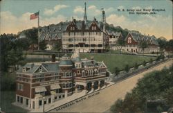 U.S. Army and Navy Hospital and Imperial Bath House Postcard