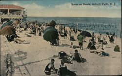 Scene on Beach, Asbury Park, N. J. Postcard