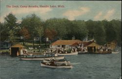 The Dock, Camp Arcadia, Hamlin Lake Postcard