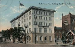 Y. M. C. A. New Building, San Diego, Cal. Postcard