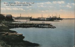 Water Front and Portsmouth Navy Yard from Badger's Island Postcard