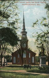 Brown Square and North Church, Newburyport, MA Postcard