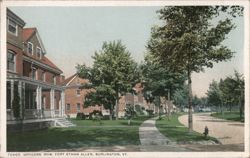 Officers' Row, Fort Ethan Allen Postcard