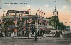 Giant Racer Roller Coaster, Coney Island, N. Y. Postcard