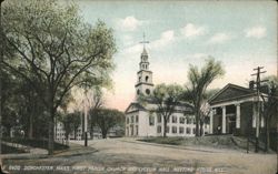 First Parish Church and Lyceum Hall, Meeting House Hill Postcard