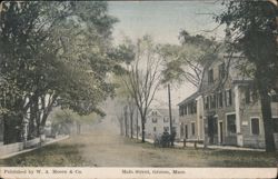 Tree-Lined Main Street, Groton, MA Postcard