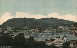 View of Camden Harbor and Hills Postcard