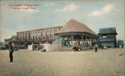 Hotel Cushing and Band Stand, Salisbury Beach, Mass. Postcard