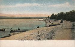On the Beach, Bay View, Michigan Postcard