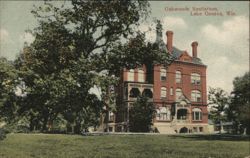 Oakwoods Sanitarium, Lake Geneva, WI Postcard