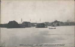 Flood Scene, Broadway S. of Germantown Postcard