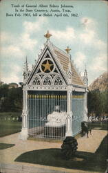 Tomb of General Albert Sidney Johnston, State Cemetery Postcard