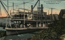 Excursion Steamer 'Alton' on Mississippi River Postcard