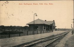 New Burlington Depot, Falls City, NE Postcard