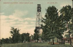 Observation Tower, Creve Coeur Lake, St. Louis, MO. Postcard