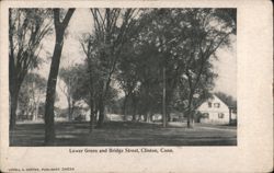 Lower Green and Bridge Street, Clinton, Conn. Postcard
