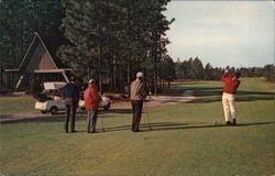 Golfers on Hole No. 10, Whispering Pines Country Club Postcard