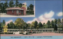 Motel Cavalier and Restaurant, Lexington, NC Postcard