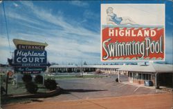 Highland Court Motel and Swimming Pool, Fayetteville, NC Postcard
