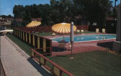 De Luxe Motel Swimming Pool Postcard
