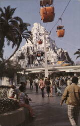 Matterhorn Mountain, Skyway & Monorail, Disneyland Postcard