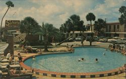 Sahara Motel Swimming Pool, Daytona Beach, Florida Postcard
