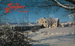 SunDart Motor Lodge in Winter, New London, NH Postcard