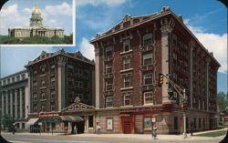 Argonaut Hotel and Colorado State Capitol, Denver Postcard