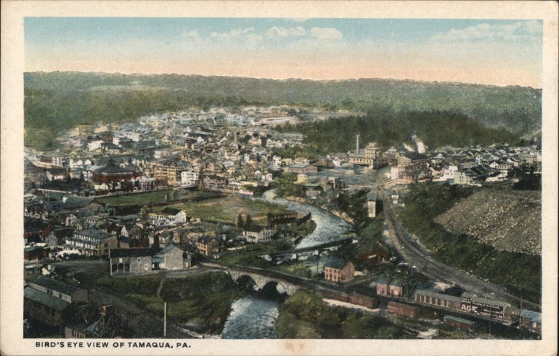 Bird's Eye View of Tamaqua, PA. Pennsylvania
