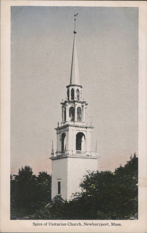 Spire of Unitarian Church, Newburyport, Mass. Massachusetts